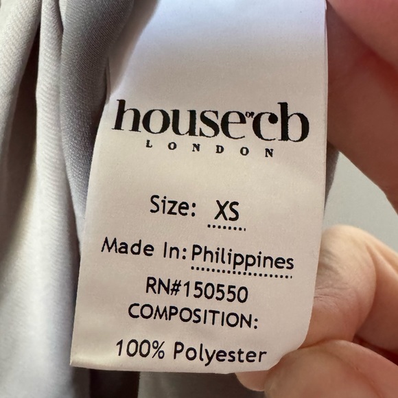 House of CB Valeria Ruched Asymmetrical Gray Mini Dress - Picture 7 of 8